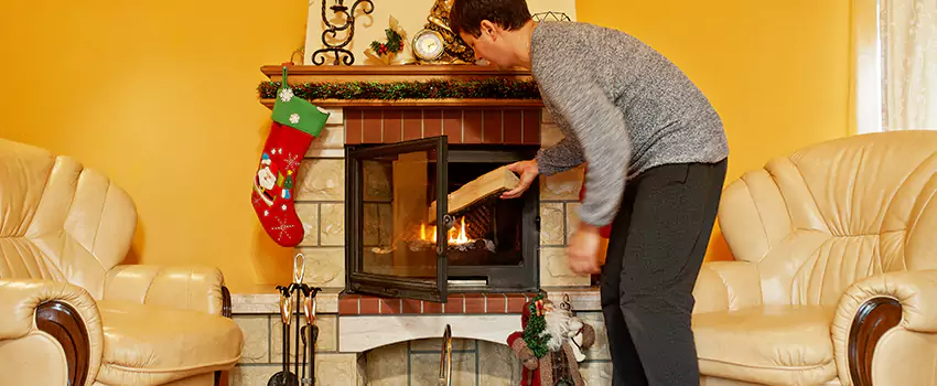 Rusted Metal Fireplace Restoration in Coronado, California
